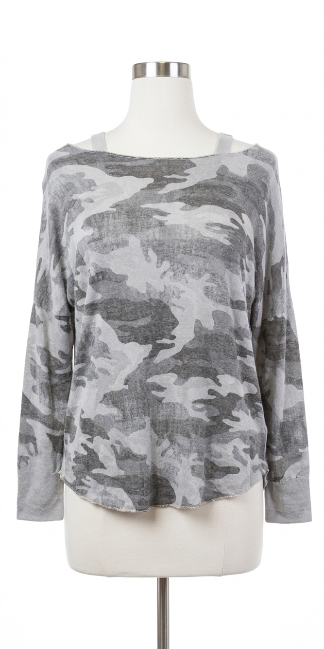 NEW GIGI MODA vittoria camo sweater in grey